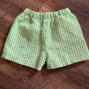Green Gingham Kids Shorts